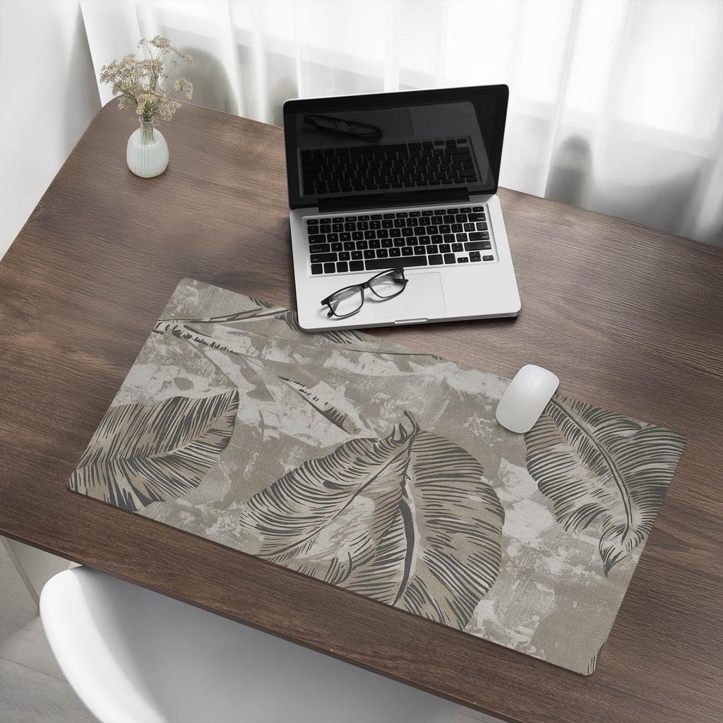 Gaming Mouse Pad Anti-Slip Leaves on Canvas 90x45 cm