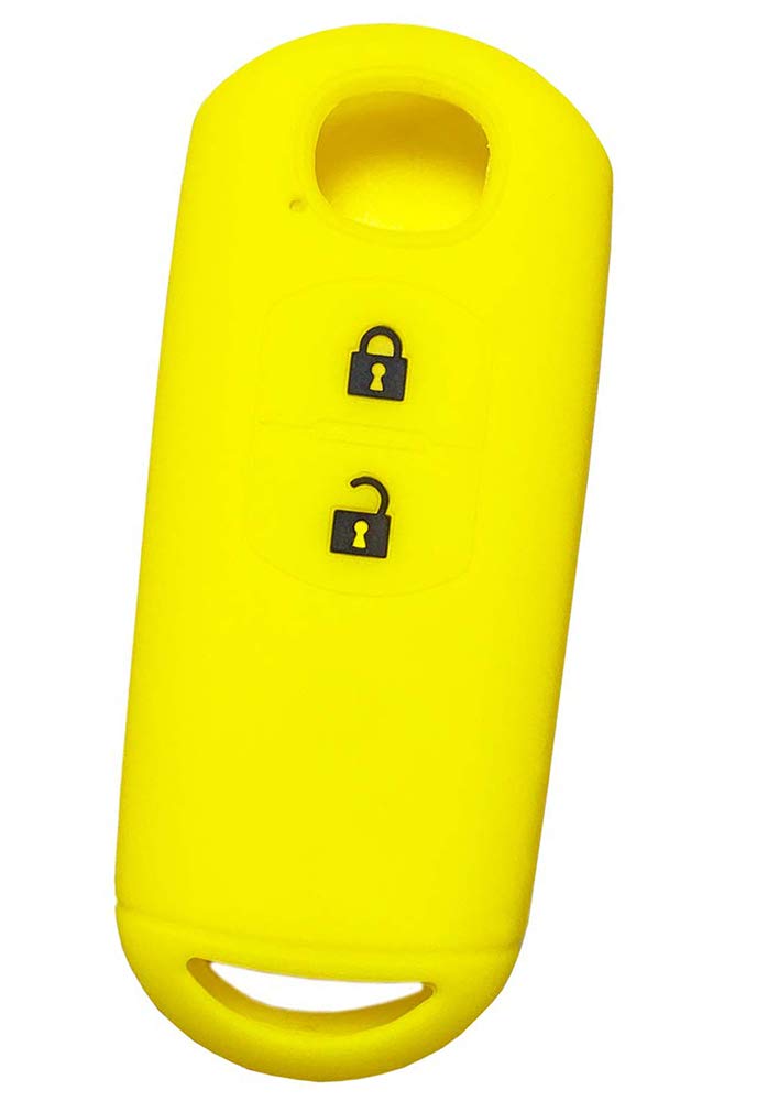 IKT Smart Key Silicone Cover for Mazda Cars 2 Buttons Yellow Black / CX5