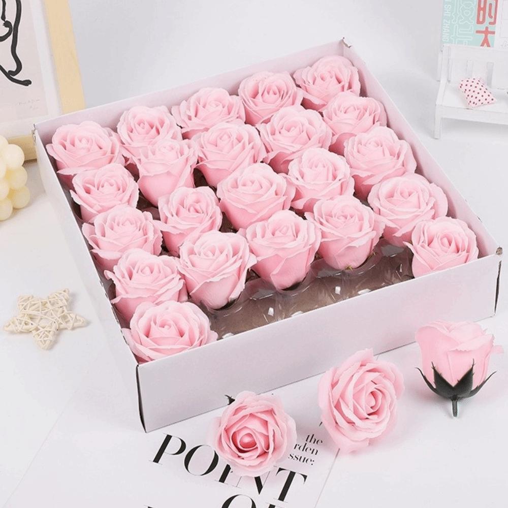 25Pcs Five Layer Rose Soap Rose Flower Realistic Floral Wreath Making Artificial Rose Flowers Handmade Gift DIY Flower Head