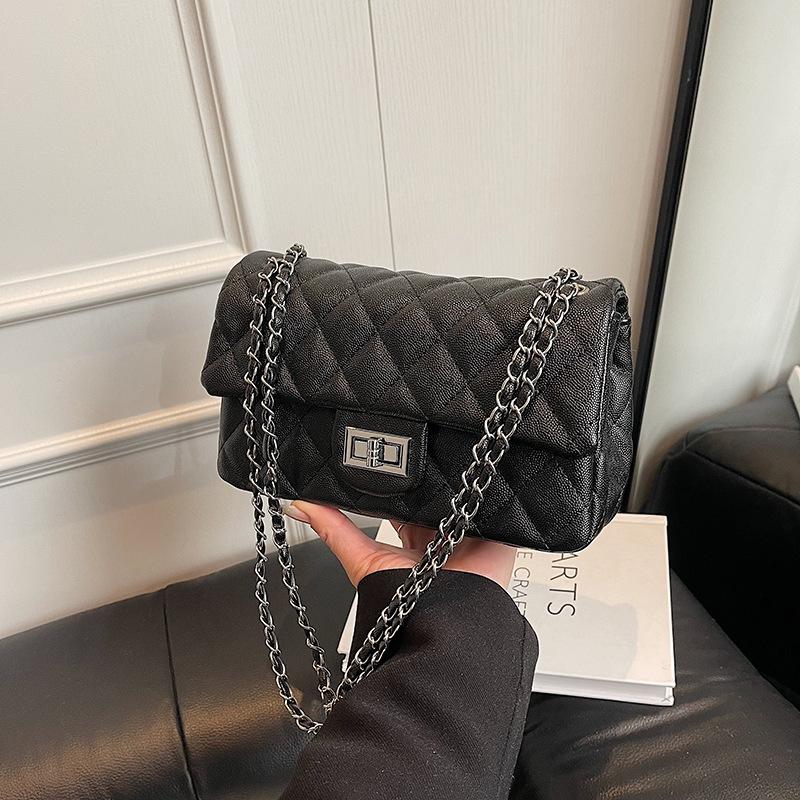 Rhombus Chain Bag Women's New Niche Design Versatile Fashion Small Square Bag Shoulder Messenger Bag