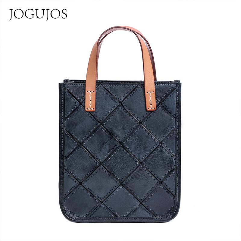 Women's Genuine Cowhide Leather Crossbody Bag - European & American Retro Style