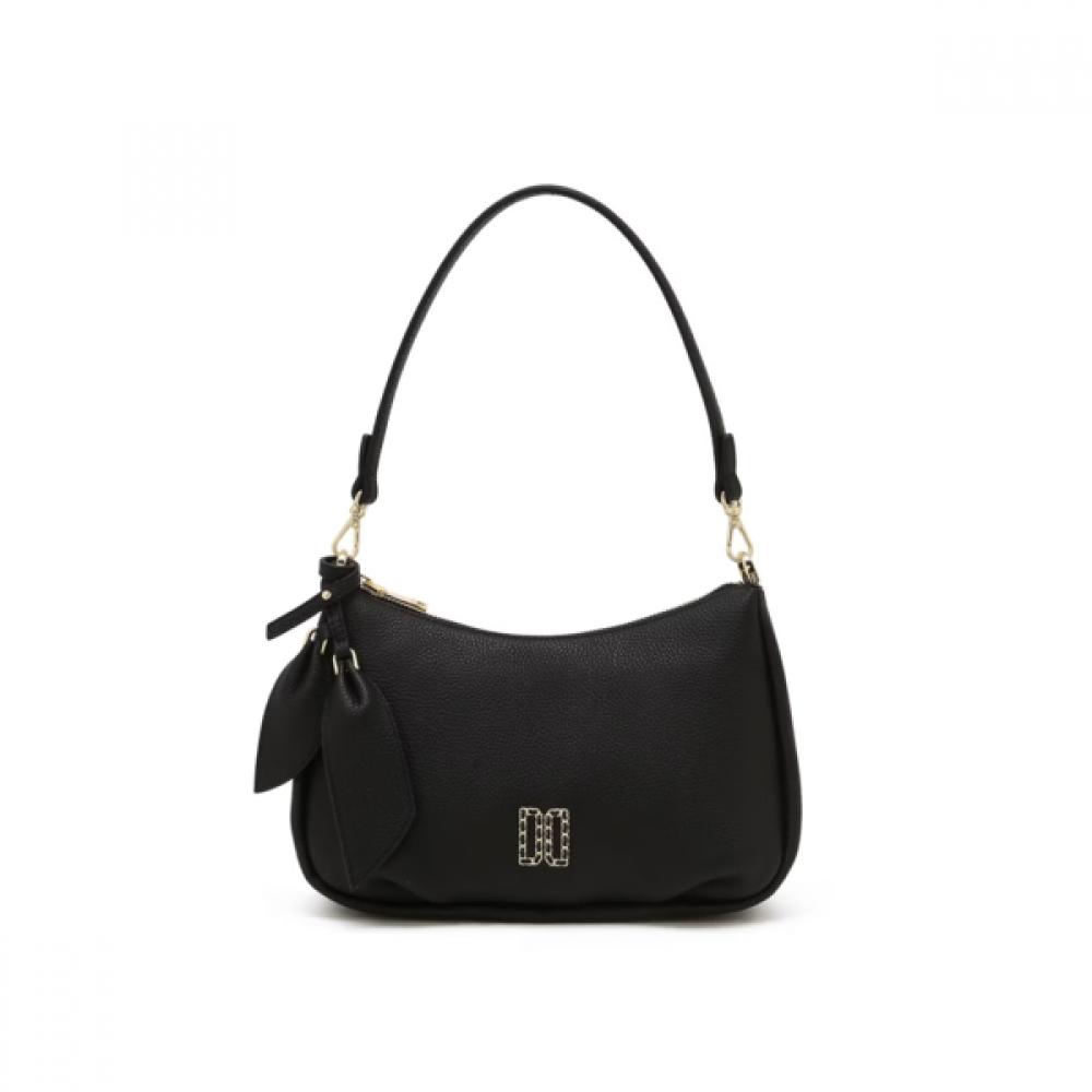 Daks Black Genuine Leather Dd Point Shoulder Bag
