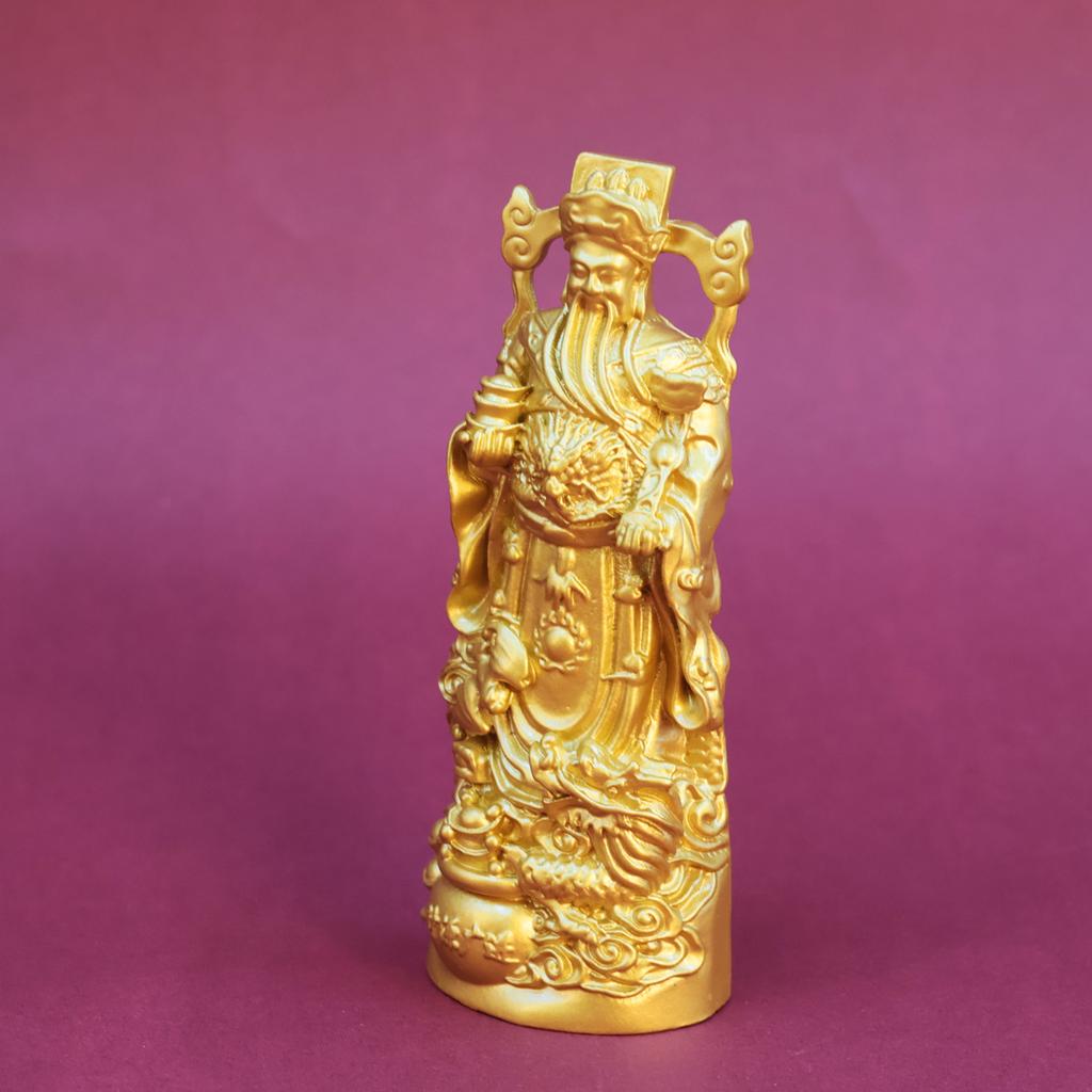 Gold-Plated Wealth God Buddha Statue Ornament for Home and Shop Worship Ruyi Bodhisattva Metal Craft Gift Wholesale