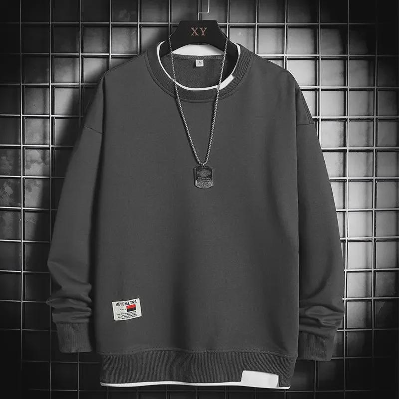 Drenge Efterår/Vinter Trendy Langærmet Hætteløs Pullover Sweatshirt - Falsk To-delt Design