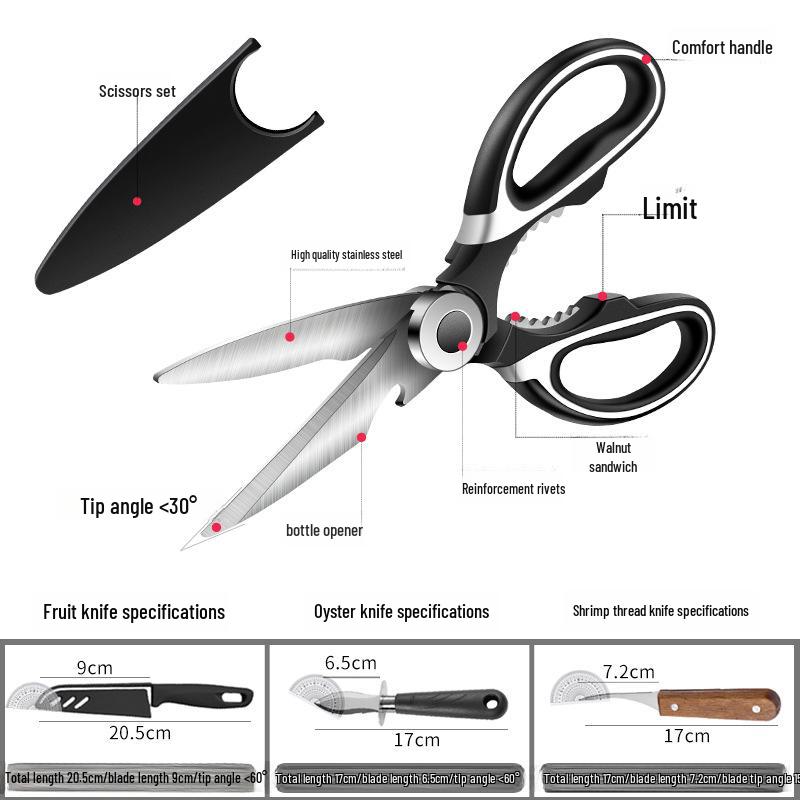 Panda Nerezové Multifunkční Kuchyňské Nůžky na Kuřecí Kosti a Grilování