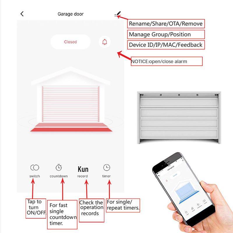WiFi Smart Garage Door Controller with Alexa Voice and App Support