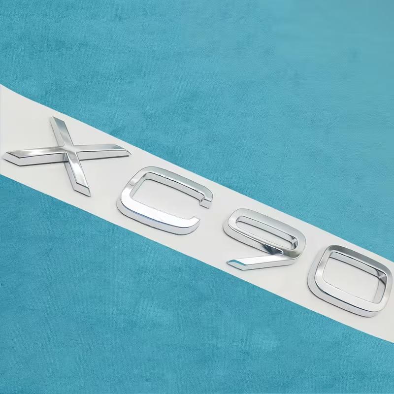 3D Chrom ABS XC40/XC60/XC90 Schriftzug Badges, Geeignet für XC40 XC60 XC90 Kofferraum Logo Aufkleber Autozubehör