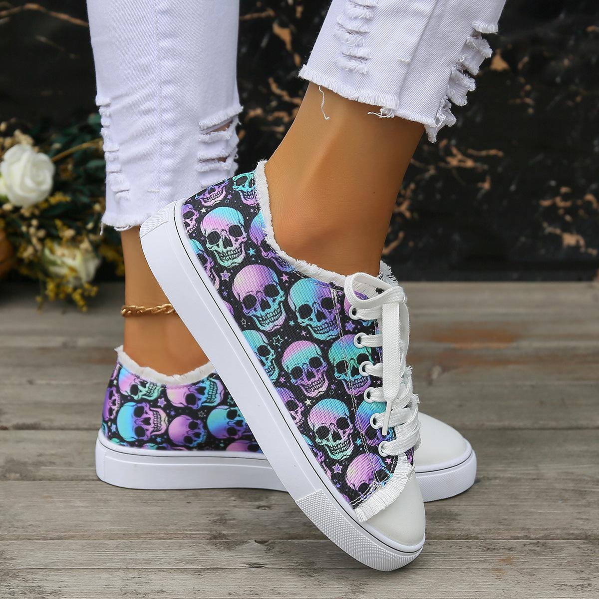 

Женские парусиновые кроссовки 3D с градиентным скелетом-призраком на универсальной плоской подошве, на шнуровке, 43 43