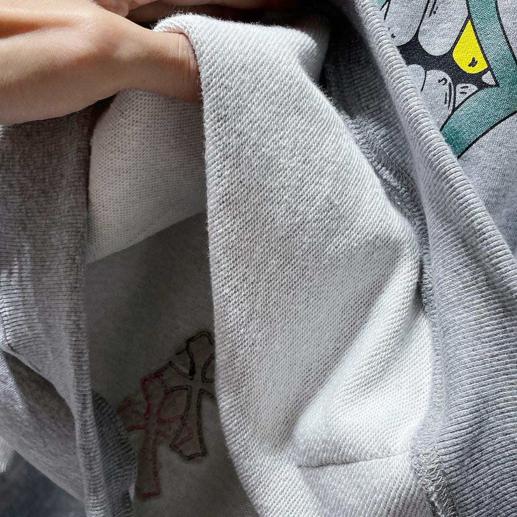 8653 CHROME HEARTS New Spring and Autumn Plus-size Thin Style Classic Style Logo Hooded Sweatshirt for Couples