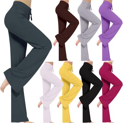 Kadın Gevşek Yüksek Bel Geniş Bacak Pantolon Egzersiz Out Tayt Günlük Pantolon Yoga Spor Salonu Pantolon