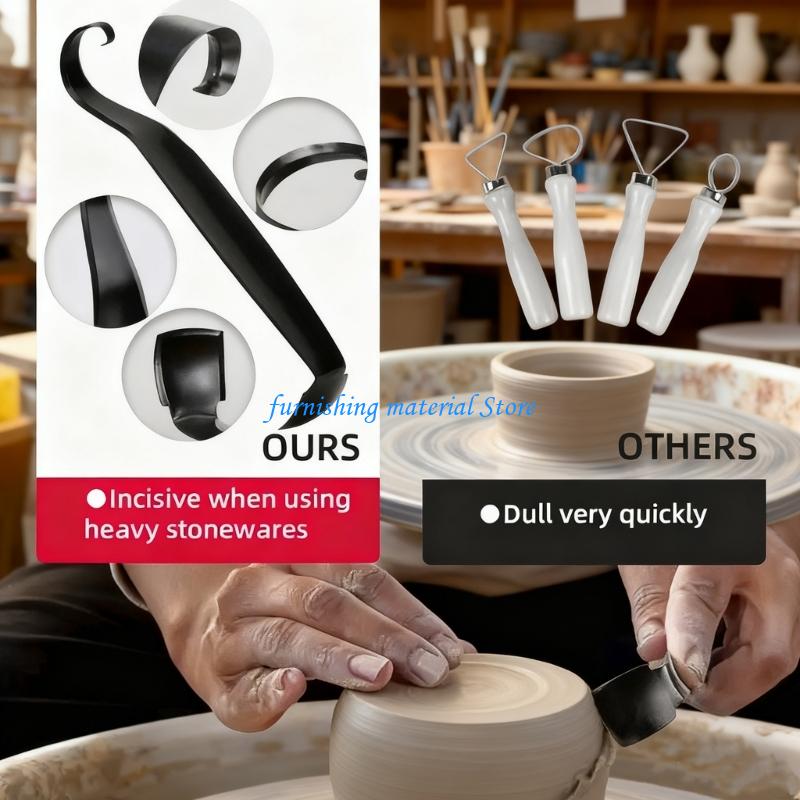 Y5GD 2Pieces Ceramic Clay Shaping Tool Professional Grade Sturdy Construction Perfect for Expert and Beginner Crafting Needs