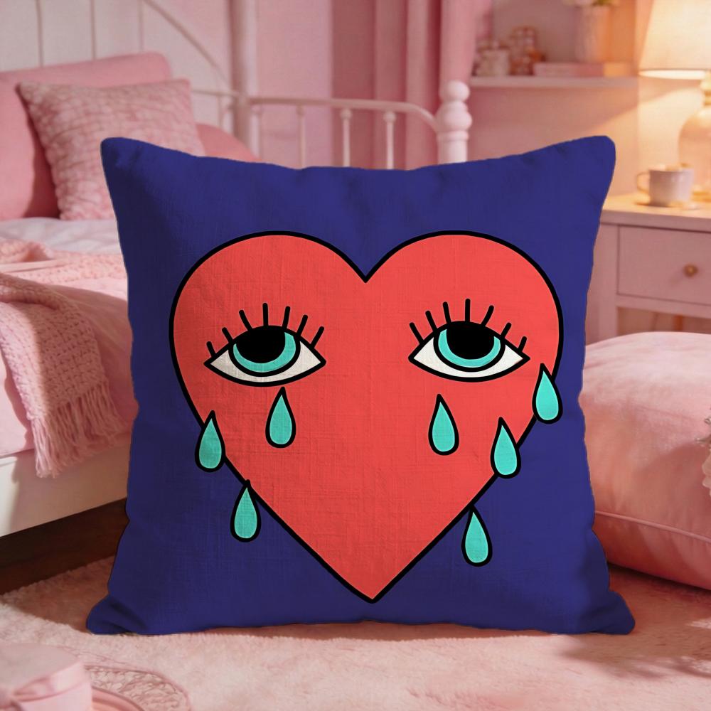 ArtGraffiti HeartS Cushion Cover Premium Comfort Reversible Pillow Cove Two in One Design for Any Room Car Interior
