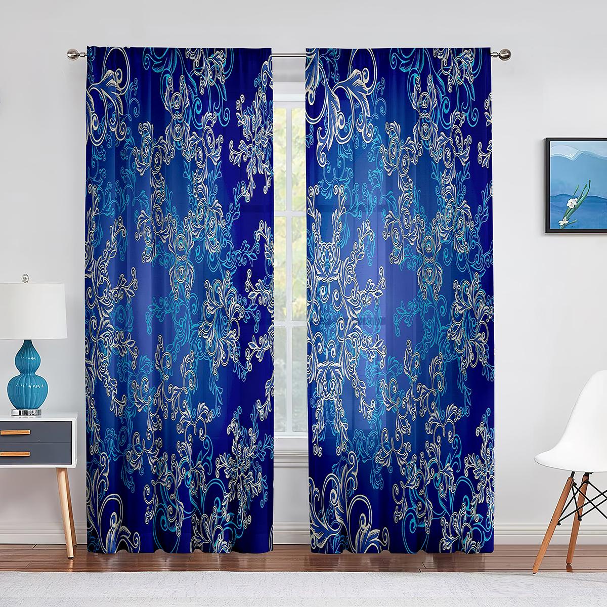 Снежинка Рождественская красная прозрачная занавеска для украшения гостиной Современная — фото 12