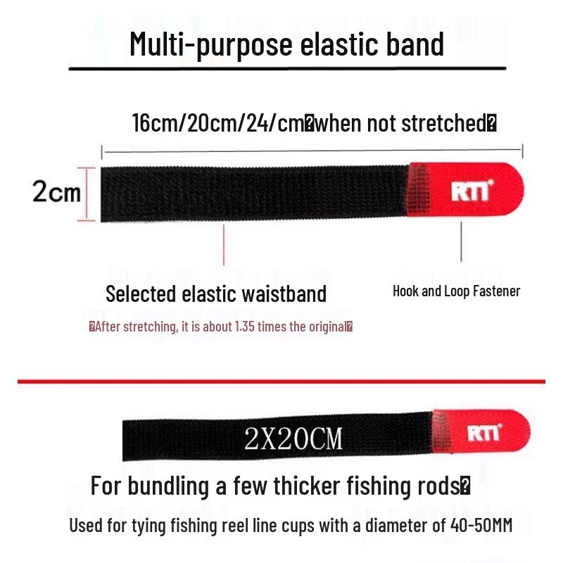 RTI Elastic Fishing Rod Straps and Reel Tie Tape