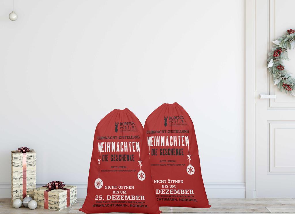 Printtoo Large Drawstring Canvas Bag Christmas Sack Bags Santa Gift Sack Custom Party Favor 2 Pcs 27x20 Inch