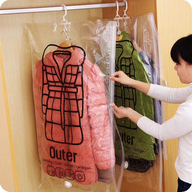 Hanging Vacuum Compression Storage Bag for Dustproof and Moistureproof Clothing Organization