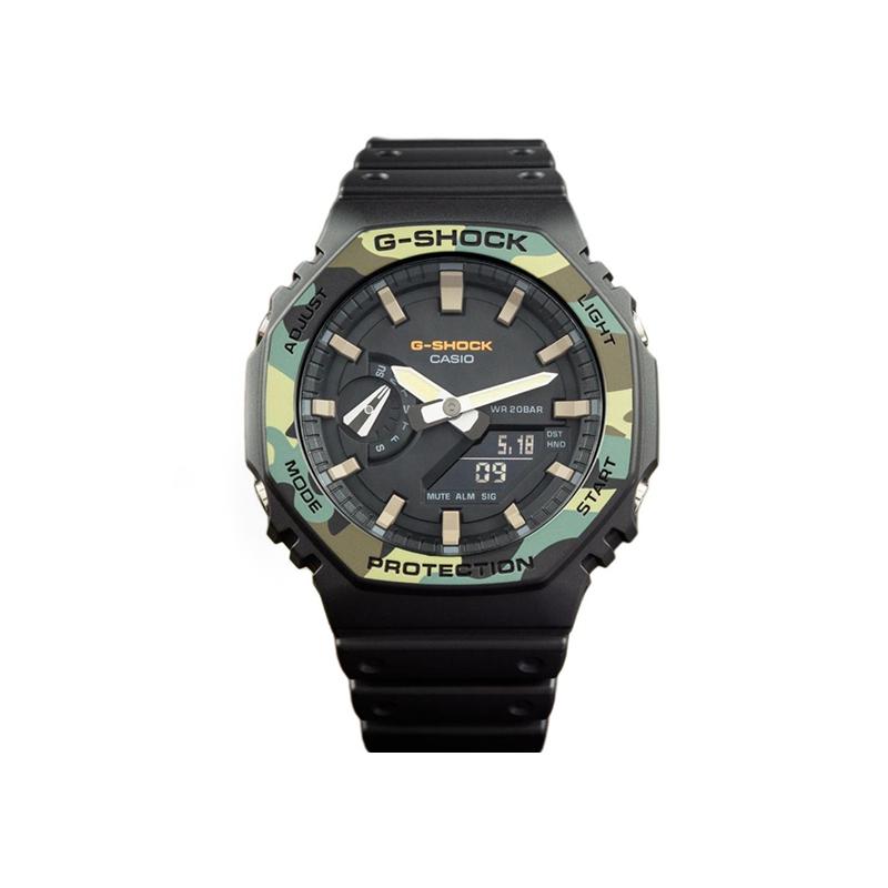 Casio Customized Watch Modified Series Charcoal Lava Waterproof Luminous Quartz Rubber Strap Unisex Black Dial GA-2100SU- GA-2100SU-1A
