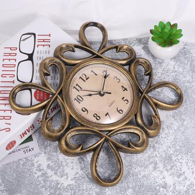 10 Inch European Vintage Wall Clock Hollowed-Out Design Non-Ticking Decorative Timepiece for Bedroom Living Room Hallway