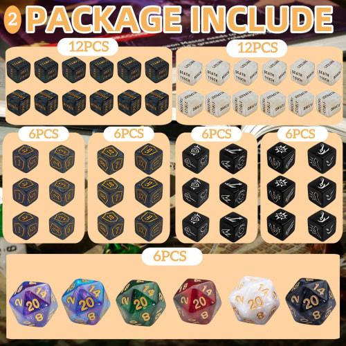 90-Piece MTG Counter Dice Set - Ability Keyword Counters, -1/1 Life Counters, Shield Counters, MTG Design Display Dice, Creature Stat Buffs, Multicolo