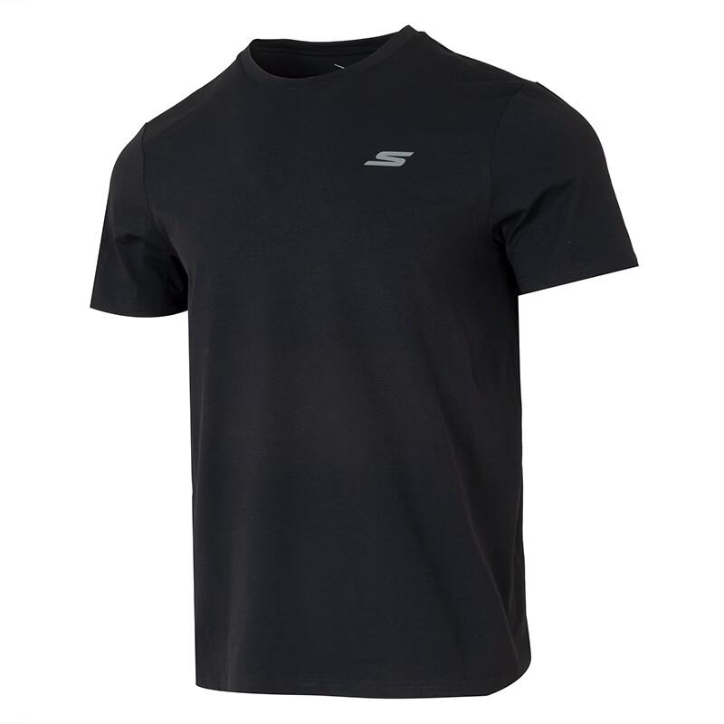 Skechers Fashion Sports Series Knitted Round Neck Comfortable Breathable Casual Short Sleeve T-Shirt Unisex Tops P226U032-03K8 XS