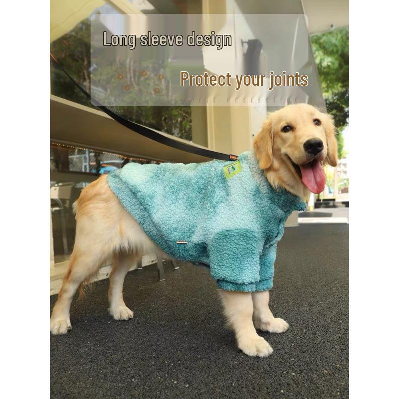 Winter Fleece Dog Clothes for Large Breeds: Labrador, Samoyed, Golden Retriever, Border Collie