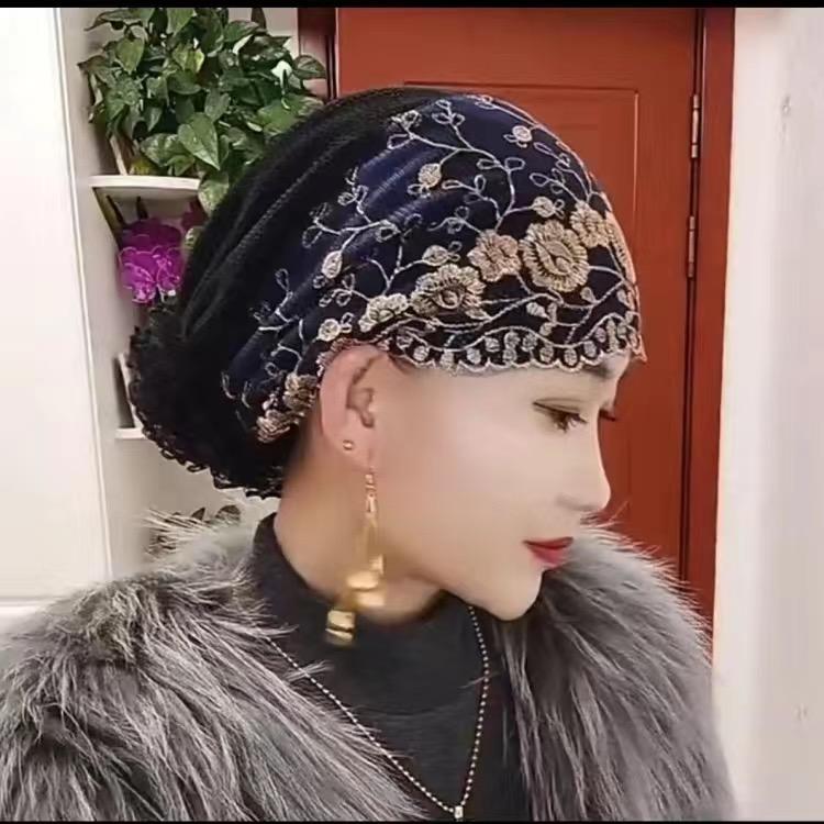 Sommer Atmungsaktive Netzspitze Turbanmütze für Damen