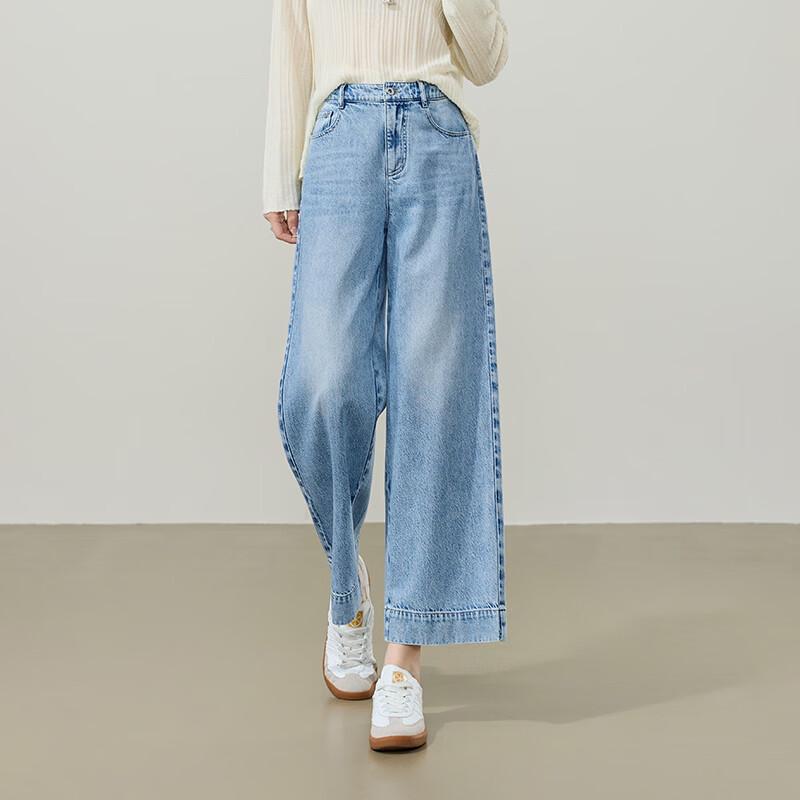 ESE-Y Women s Tencel Cotton Wide-Leg Cropped Jeans 31