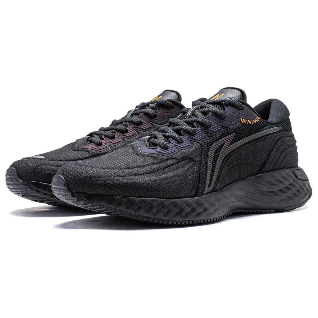 New LiNing Cloud Shield Cushioning Reflective Rebound Low Top Running Shoes Men's Black ARST057-1
