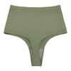 European & American Women's High-Waisted Seamless Ice Silk Thong - Invisible Sports Fitness Underwear