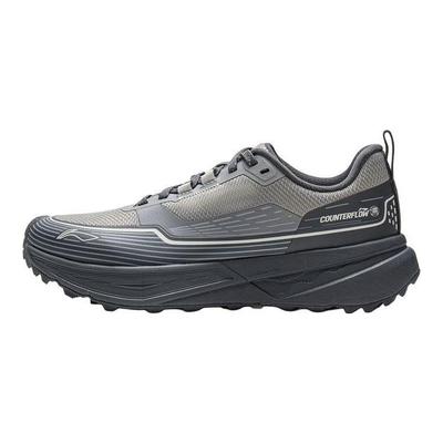 Zapatillas de Senderismo Li Ning Outdoor CF Trail Cómodas Moda Absorción de Impactos Duraderas Caña Baja Unisex Zapatillas de Senderismo Gris Grava Arena Fría Negro AHCV037-15
