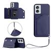 For Motorola Edge 50 Fusion 5G Etui Kortholder Støtte Skin-Touch Telefondeksel med Håndleddsstropp