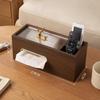 Wooden Tissue Boxes Living Room Desktop Tissue Box Restaurant Napkin Storage Box Multi-functional Home Organization Accessories
