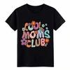 Cool Moms Club Retro Floral T-Shirt, Groovy Mom Life Graphic Tee for Women