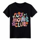 

Cool Moms Club Retro Floral T-Shirt, Groovy Mom Life Graphic Tee for Women 4XL