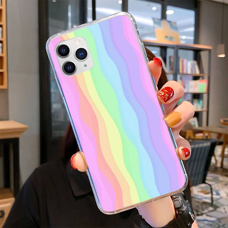 Original Rainbow Phone Case for iPhone 11 12 13 Mini Pro Max 8 7 6 6S Plus X 5 SE 2020 XR XS Case Shell