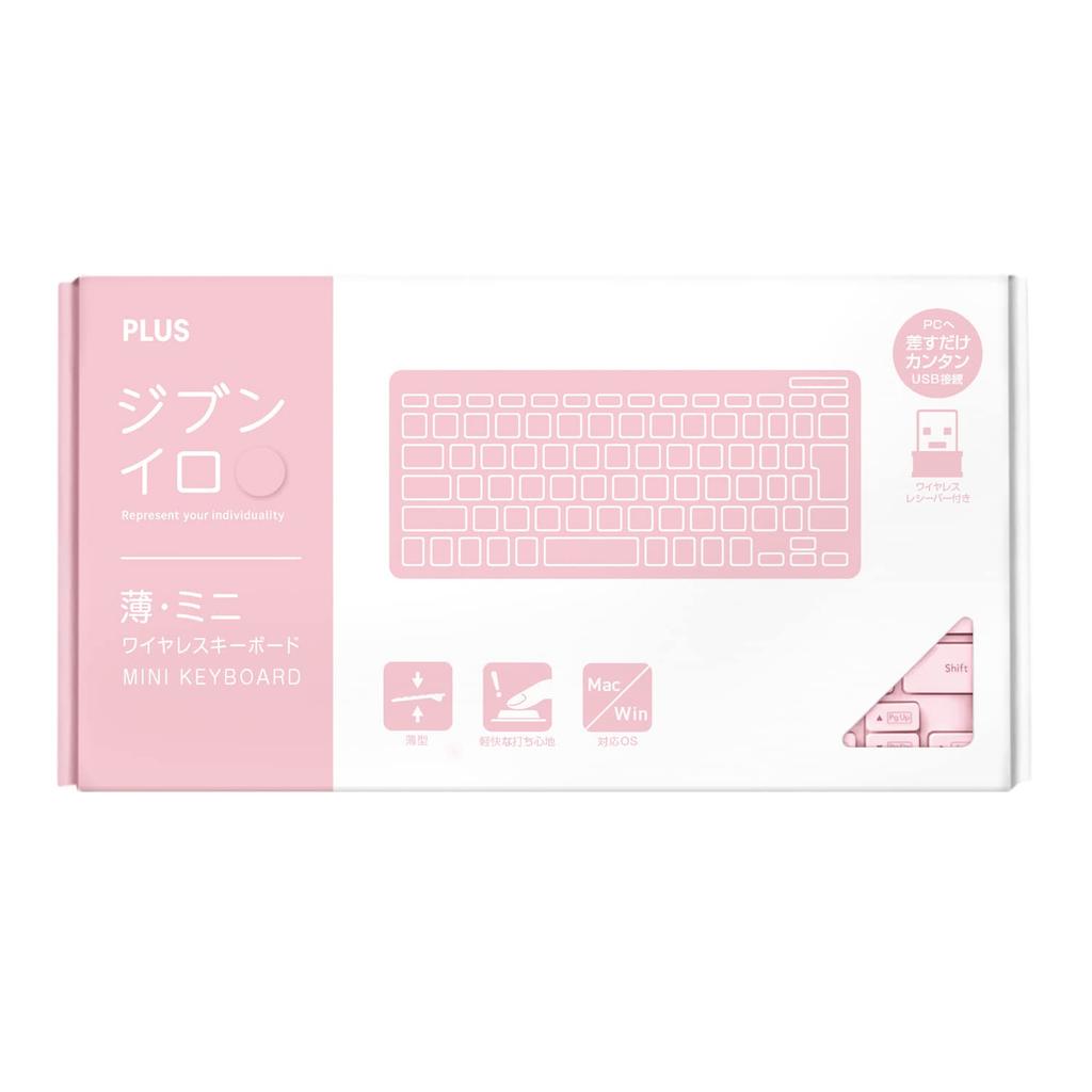 PLUS Keyboard Jibuniro Wireless Keyboard Pink Thin/Mini TW-KB002 428-855