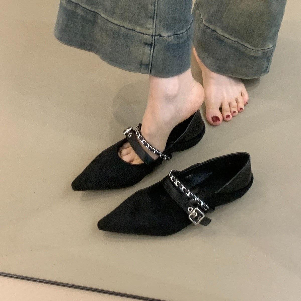 

The first time I met the ancient Xiaoxiangfeng refining strip, the inner height increases, single shoes, new leopard print pointed head in 40 чорний