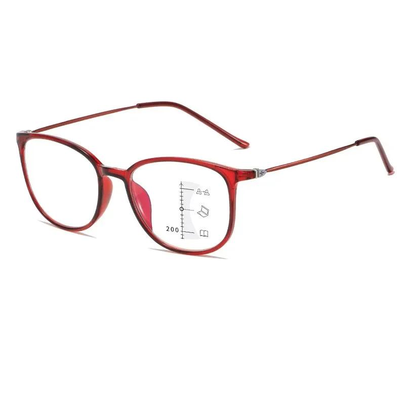 Progressive Multifocal Presbyopia Glasses Anti Blue Light HD Reading Glasses for Men and Women Fashion Luxury
