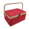 Sewing Basket Large Capacity Letter Pattern Supplies Organizer Box for Craft Lovers with Detachable Tray Internal