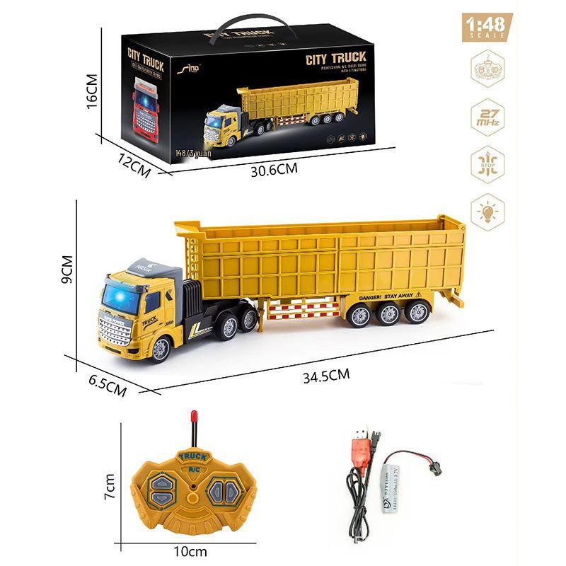 Wireless Remote Control Semi-Trailer Truck: Heavy Transport, Dump, Oil Tanker, Boy's Model Toy