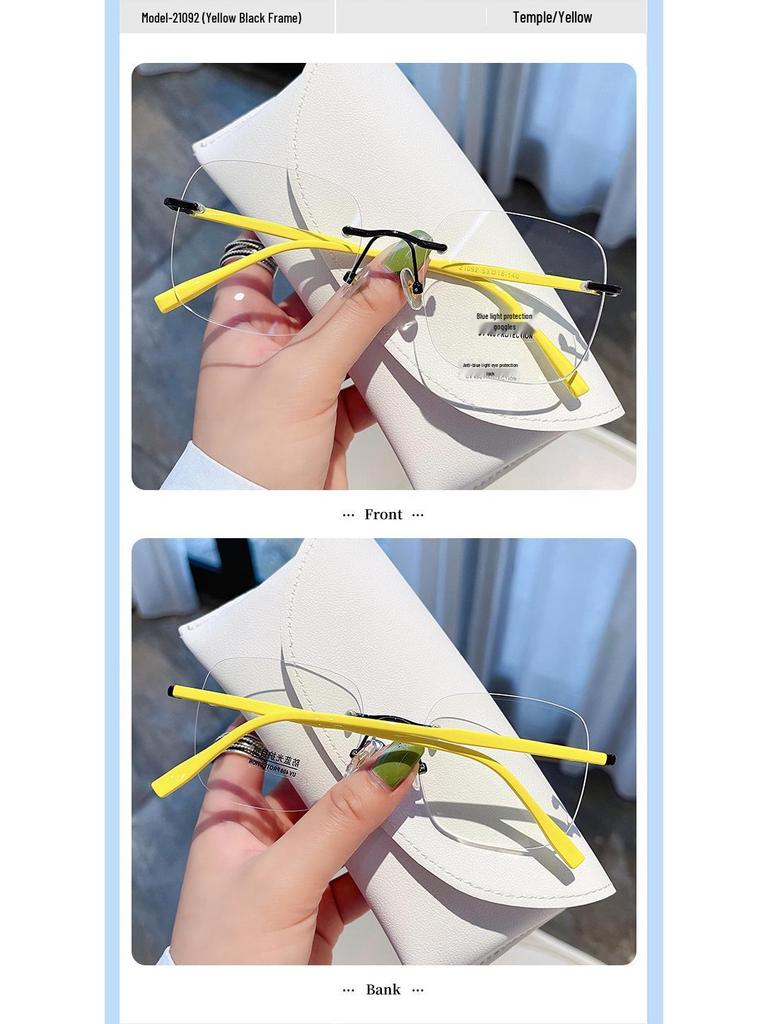 Women's Frameless Anti-Blue Light Slimming Glasses with Prescription Option