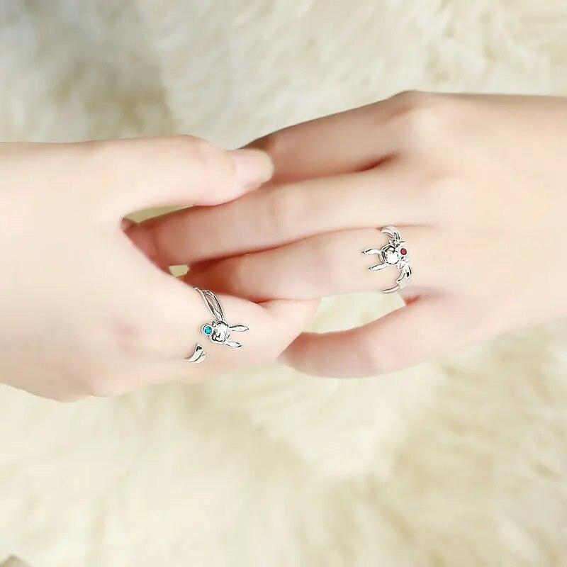 Anime Mo Dao Zu Shi Rabbit Ring Grandmaster of Demonic Cultivation Unisex Adjustable Wei Wuxian Lan Wangji Cosplay Rings Jewelry