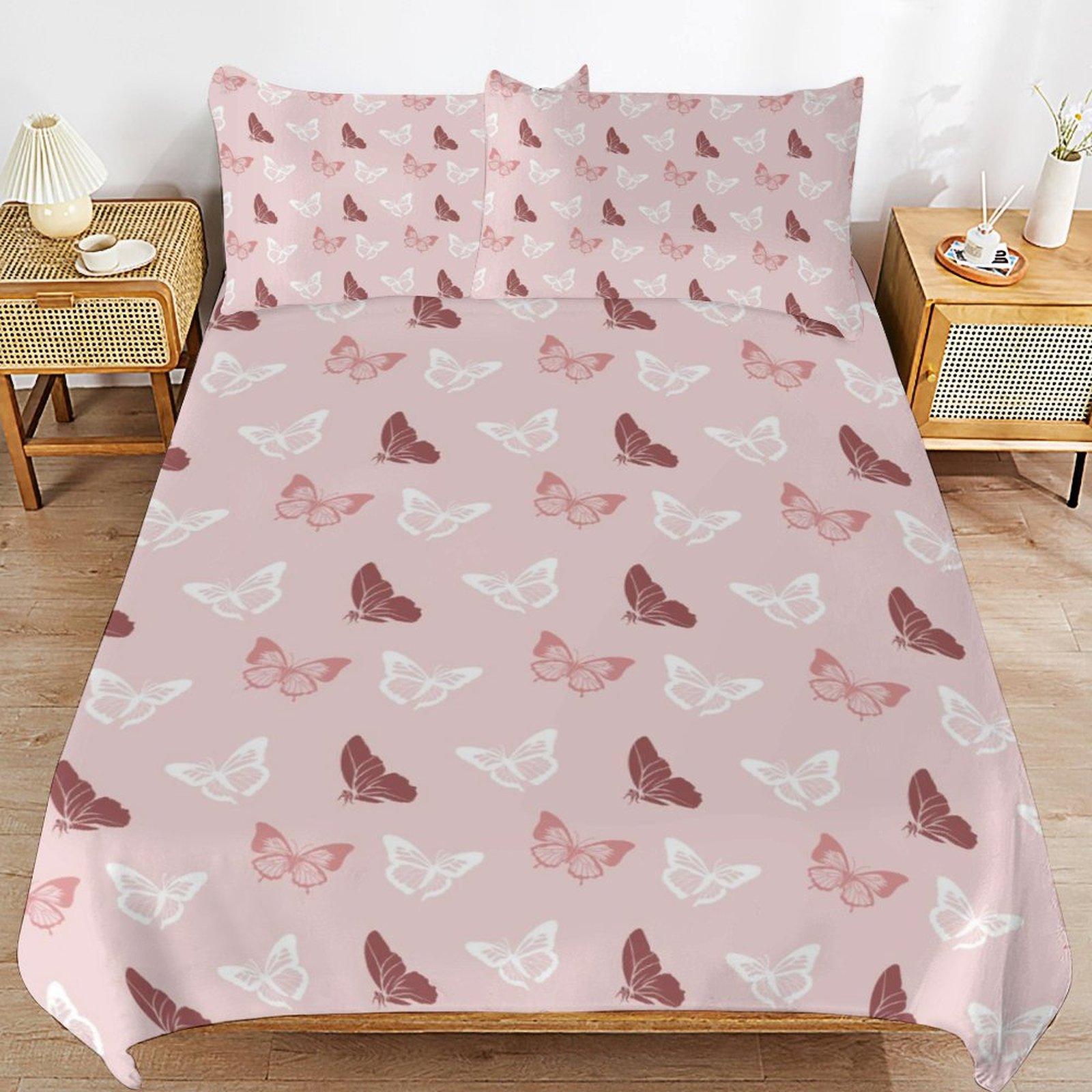 

Thickened Butterfly Printed Bedding Set, Soft & Skin - Friendly Fabric, Duvet Cover + 2 Pillowcases Twin