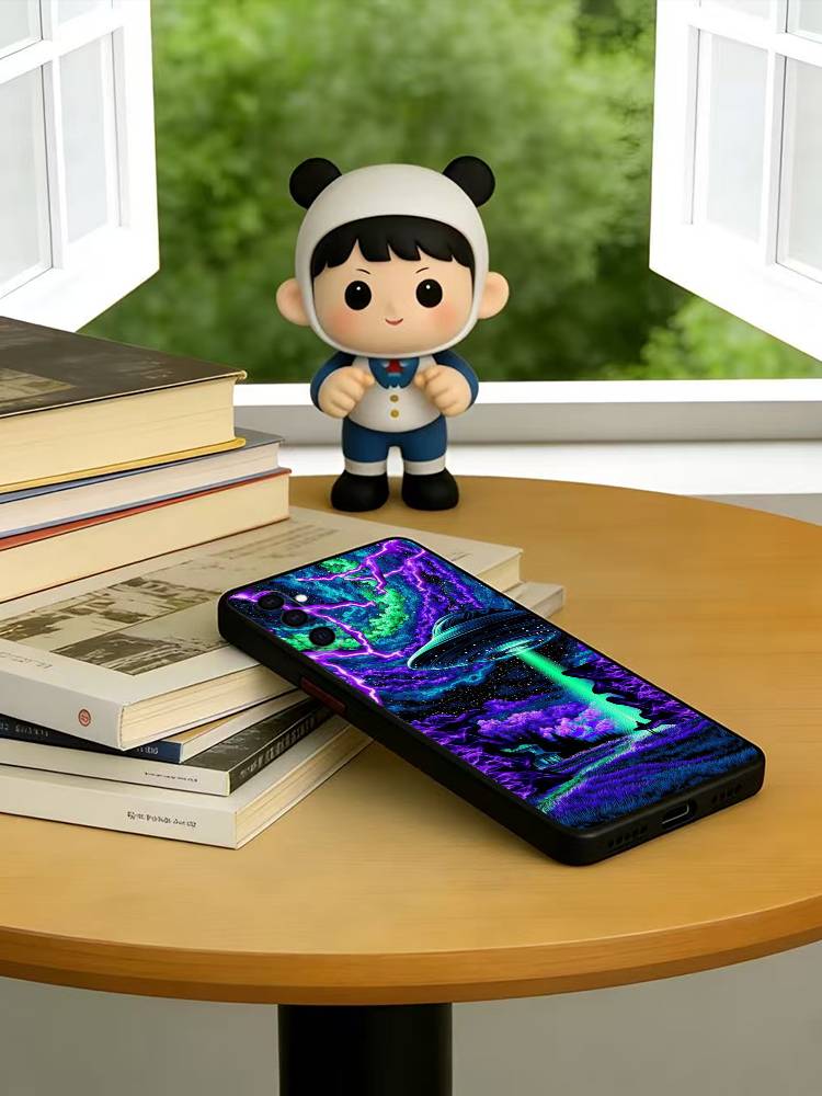 

UTO Drawing Phone Case Black Silicone Soft For Samsung Galaxy A73,A72,A71,A70,A53,A52,A51 Samsung a21s