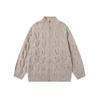 Unisex Vintage Half Turtleneck Cable Knit Cardigan Oversized Zip-Up Sweater Men Women Fall Winter