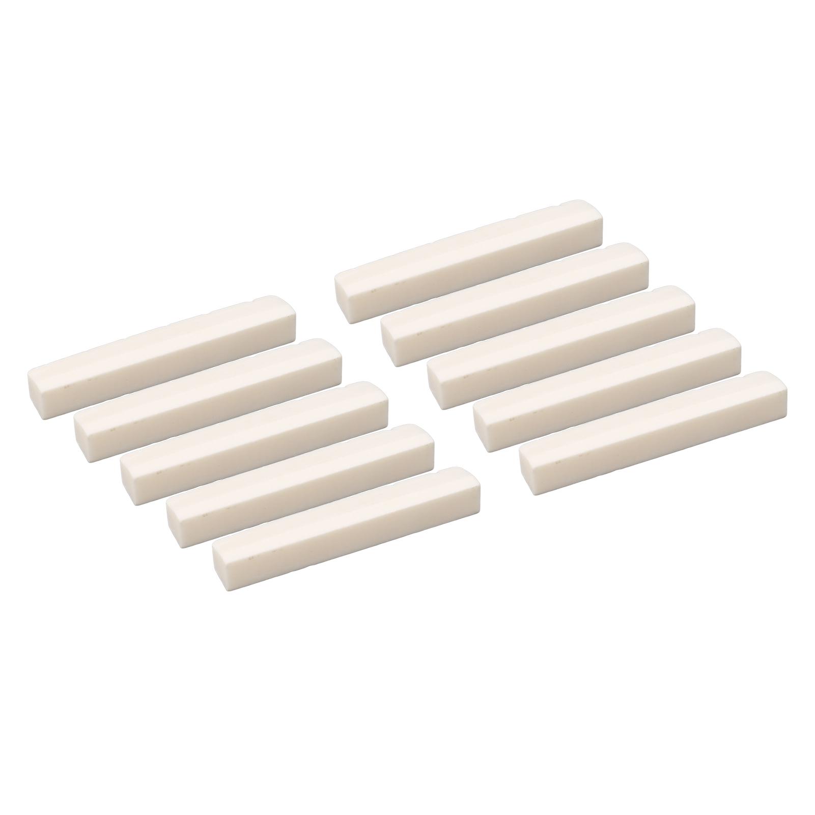 

10Pcs Guitar Slotted Bone Nut Flat Bottom 6 String Electric Guitar Replacement Parts 43mm DJ30A