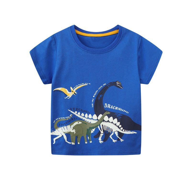 New Arrival Boy's Short-Sleeved T-shirt 2025 New Arrival Kids Summer Clothes T-shirt Children Luminous Dinosaur T-shirt Bottoming Shirt
