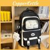 Big Capacity Simple Backpack With Transparent Compartments And Decor Letter