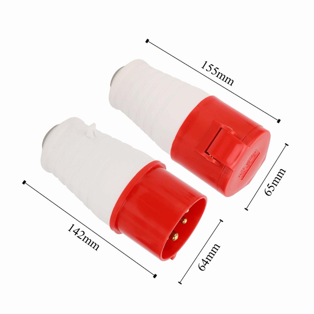 220-380V/240-415V 32A Industrial Plug Connector 3P+N+E IP44 Waterproof Industrial Connector Kit 5 Pin 3 Phase Power