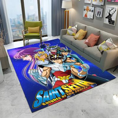 Retro Saint Seiya Anime Cartoon Teppich Teppich für Zuhause Wohnzimmer Schlafzimmer Sofa Fußmatte Dekor, Kinder Spielbereich Teppich rutschfeste Bodenmatte